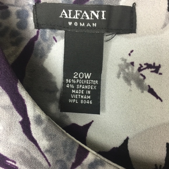 Alfani Floral-Print A-Line Plum Watercolor Dress - Picture 5 of 8